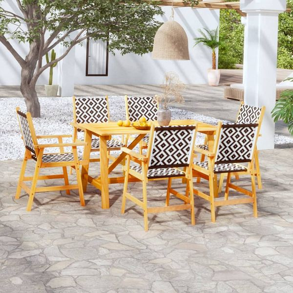vidaXL 7-teilig Garten-Essgruppe Massivholz Akazie, 3087125