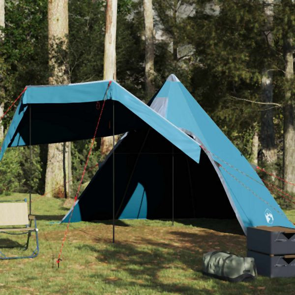 vidaXL Tipi-Campingzelt 5 Person Blau Wasserdicht, 4009408