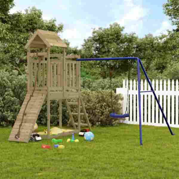 vidaXL Spielturm Imprägniertes Kiefernholz, Blau, 3155872