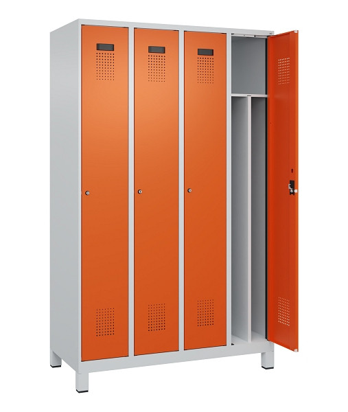 C+P Spind Evolo PLUS, mit Füßen, 4 Abteile, 1950x1200x500mm, 7035/2004, Verschluss Zylinderschloss, 049010-40F S10029