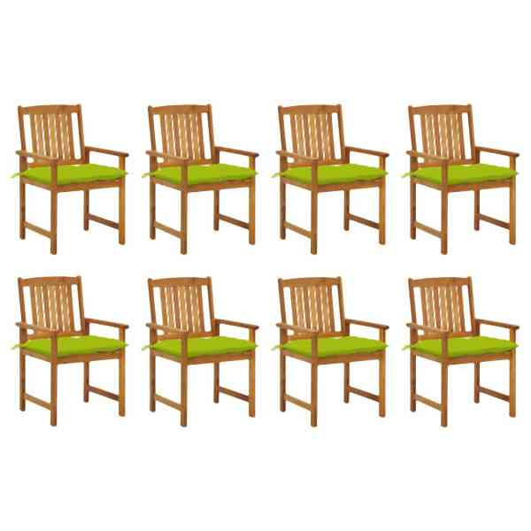 vidaXL Gartenstühle mit Kissen 8 Stück Massivholz Akazie, 3078204