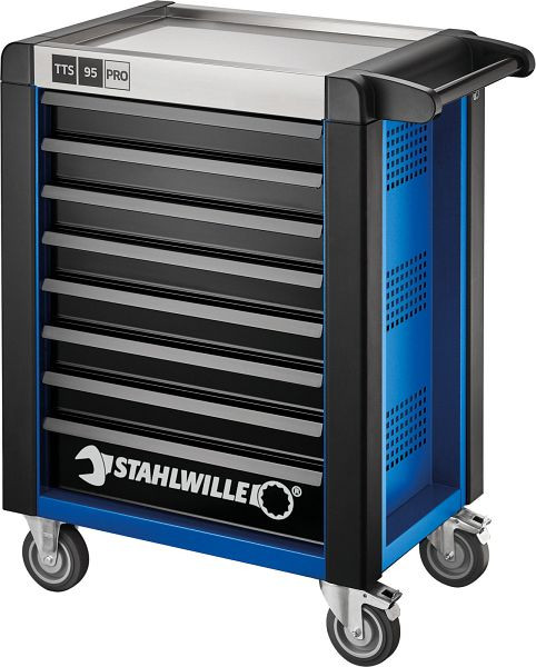 STAHLWILLE Werkstattwagen 95/8 PRO 8 Schub, Länge 496 x 827 x 1020 mm blau, RAL 270 30 35; schwarz RAL 9005, 81200167