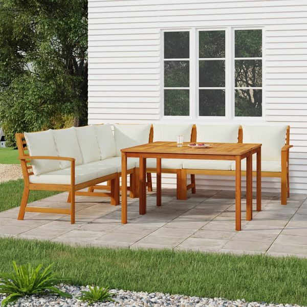 vidaXL 7-teilig Garten-Essgruppe mit Kissen Massivholz Akazie, 3154970
