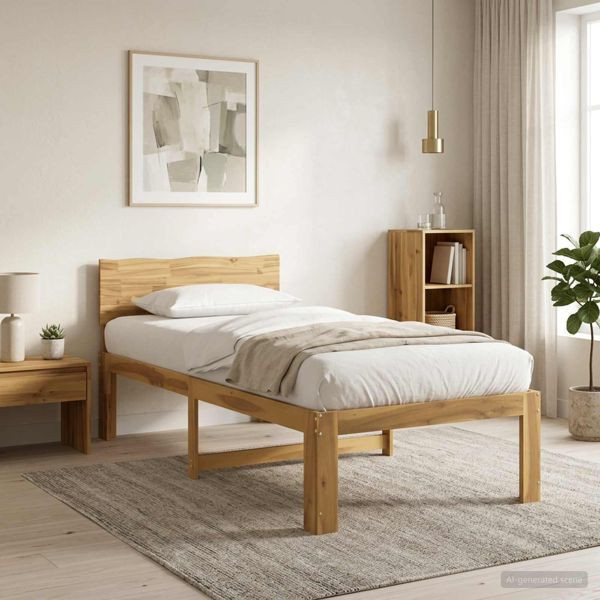 vidaXL Einzelbettgestell mit Kopfteil ROSTOCK Weiß 100 x 200 cm, 903460