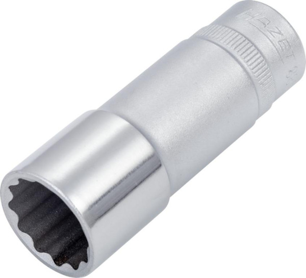 Hazet Steckschlüsseleinsatz, Doppelsechskant, Vierkant hohl 10 mm (3/8 Zoll), 16 mm, Lange Ausführung Mit Rändelung, 880TZ-16