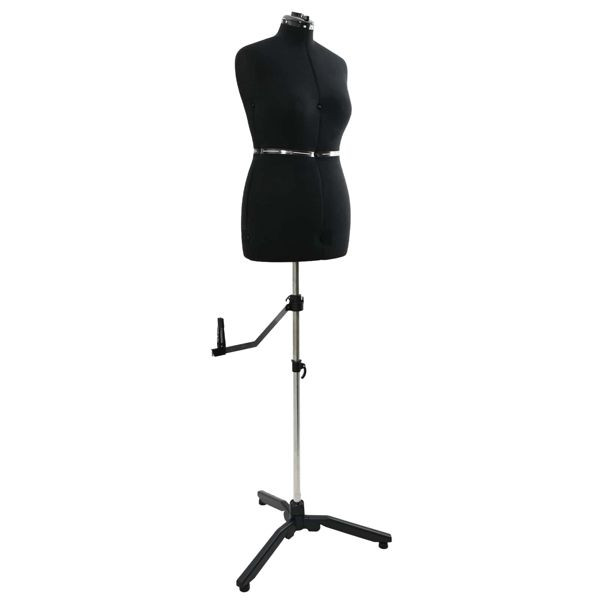 vidaXL Verstellbare Kleiderform für Damen Schwarz M Samt, 42018606
