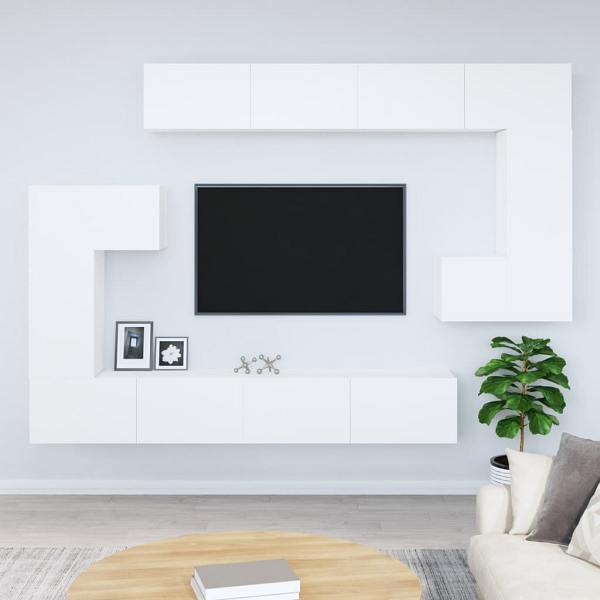 vidaXL TV-Wandschrank Weiß Holzwerkstoff, 3114590, 8720287107361