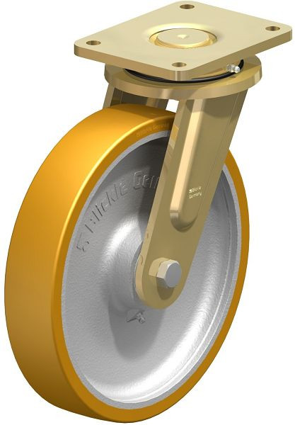 Blickle LS-GTH 300K Stahlgeschweißte Schwerlast-Lenkrolle, schwere Drehkranz-Ausführung, Blickle Extrathane®, Hellbraun, 608927