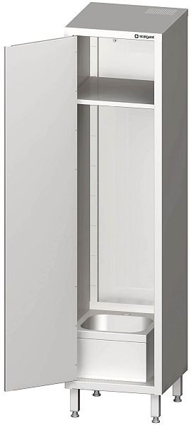 Stalgast Hochschrank mit Spülbecken für Reinigungsutensilien, 1000x500x2000 mm, verschweißt, VHK10500