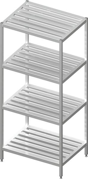 Stalgast Regal mit Gitterrost-Böden, 700x400x1800 mm, verschweißt, VRL07402