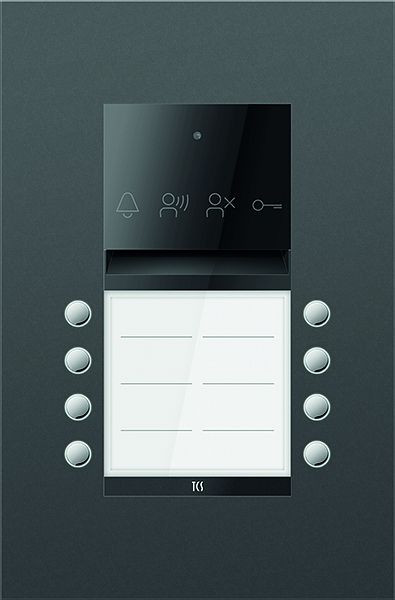 TCS Türkontrollsystem PES PRO Audio Außenstation 8T 2 Spalten UP RAL7016 anthrazitgrau, ASU600208-0017