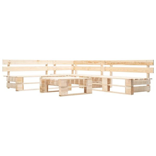 vidaXL 4-tlg. Paletten-Lounge-Set Holz Natur, Top-Qualität, 277486
