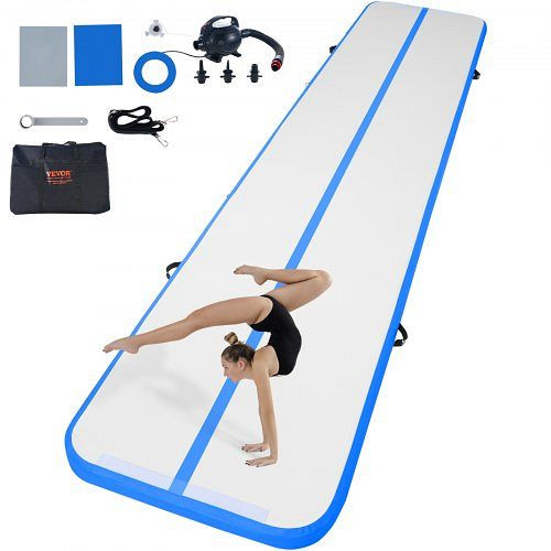 VEVOR Gymnastik-Luftmatte, mit Elektrischer Pumpe, 498 x 101 x 10 cm Blau, ZFXKKFQD16FTKBFEOV2