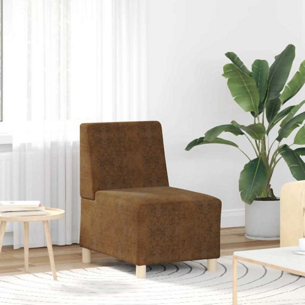 vidaXL Sessel Braun 55 cm Abmessung Wildleder-Optik, 4108508