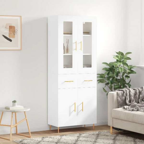 vidaXL Highboard Weiß 69,5x34x180 cm Holzwerkstoff, 3198521