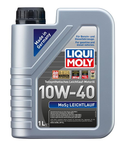 LIQUI MOLY Motoröl MoS2 Leichtlauf 10W-40, Kanister Kunststoff, VE: 1 Liter, 1091