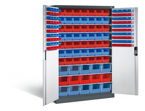 C+P Magazinschrank Acurado, H1950xB1200xT500mm, Farbe: Anthrazitgrau / Lichtgrau, Muldengriff, 8931-502 S10077