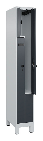 C+P Z-Spind Evolo PLUS, Füße, 2 Fächer, 1950x300x500mm, 7035/7016, Drehriegel, 049013-102 S10010