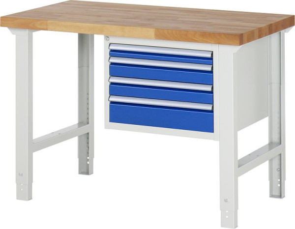 RAU Werkbank Serie 7000 - Modell 7132, B1250 x T700 x H790-1140 mm, 13-7132A1-127B4H.11