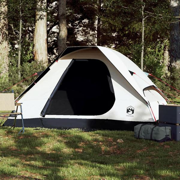 vidaXL Kuppel-Campingzelt 2 Personen Weiß Dunkel Wasserdicht, 94776