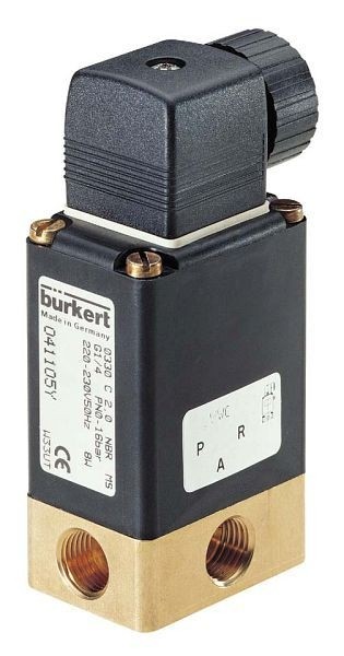 Bürkert 3/2-Wege-Magnetventil, direktwirkend, Typ 0330-C-03,0-BB-MS-GM82-024/DC-08 bis 10 bar, 41107