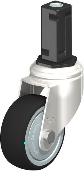 Blickle LKRXA-PATH 80KD-11-FK-EXV14 Edelstahl-Apparate-Lenkrolle mit Expander, Thermoplastisches Polyurethan, Grau, 853423