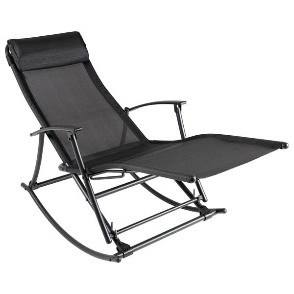 vidaXL Garten-Schaukelstuhl Stahl und Textilene Schwarz, 42158