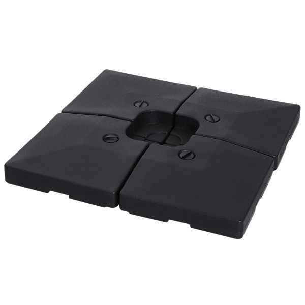Outsunny 4 x Sonnenschirmgewicht Sonnenschirmständer befüllbar mit Sand Wasser HDPE-Kunststoff Schwarz Maße pro Element, 84D-048