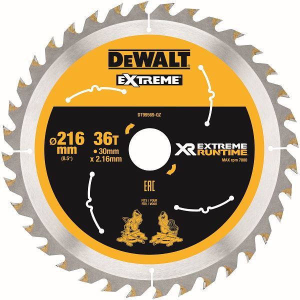DeWalt Kreissägeblatt stationär 216/30mm 36WZ/FZ, DT99569-QZ