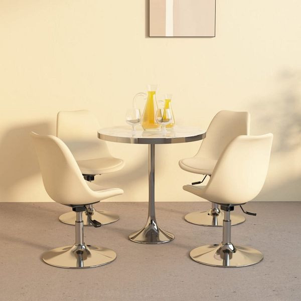 vidaXL Esszimmerstühle 4 Stück Drehbar Creme Stoff, 338337