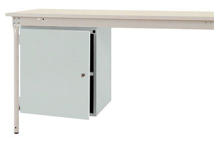Manuflex Gehäuse-Unterbau stationär, Nutzhöhe 500 mm mit 1 Tür und Einlegeboden, für Tischtiefe 800 mm, Lichtgrau, ZB4953.7035