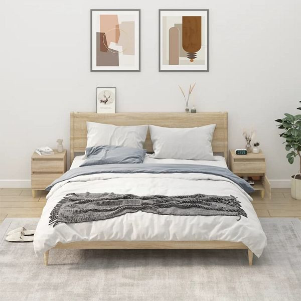 vidaXL Nachttische 2 Stück Sonoma-Eiche 40x35x50 cm, 821833