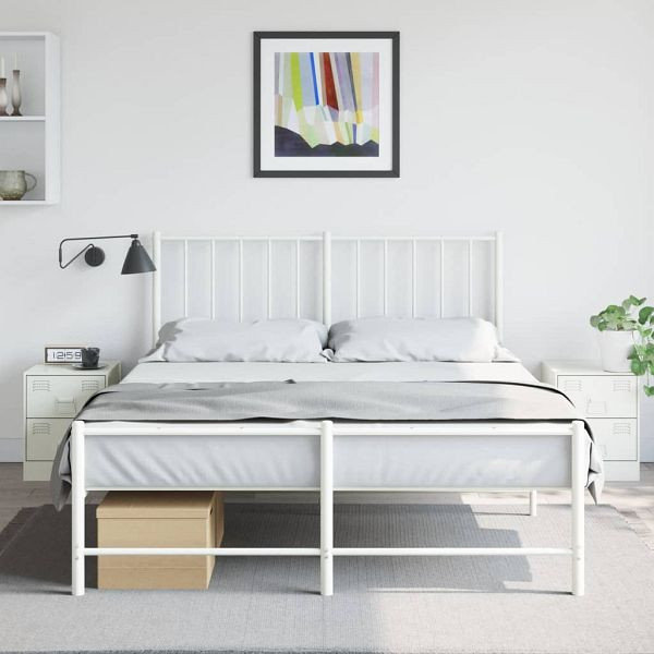 vidaXL Nachttische 2 Stück Weiß 34,5x39x44 cm Stahl, 841630