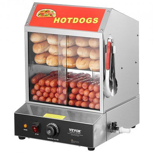 VEVOR Kommerzieller Hot Dog Dampfgarer Brötchenwärmer 27L Elektrisch 2-stufig, RGZSJ27L2C00I797ZV2