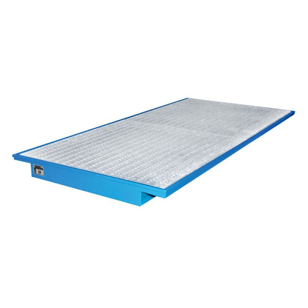STEIN HGS Einhängewanne EHW, 3mm Stahlblech, verzinktes Gitterrost, 233 Liter, RAL 5012 lichtblau, Gesamthöhe 130 mm, lackiert, 79201.0015