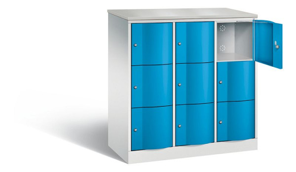 C+P Schließfachschrank Resisto, H1255xB1148xT540mm, Farbe: Lichtgrau / Lichtblau, 8573-372 S10684
