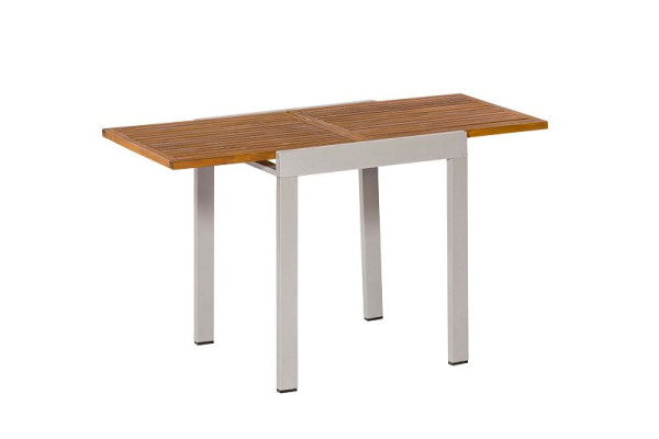 Merxx Balkonausziehtisch, 65 (130) x 65 cm, Aluminium mit FSC Akazienholz, silber/natur, 22027-219