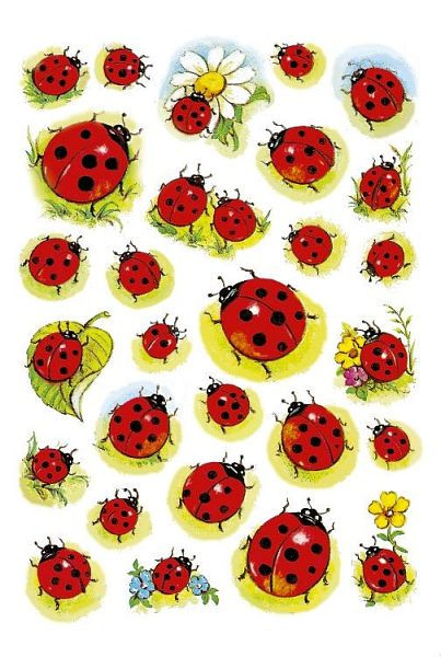 HERMA 3815 Sticker DECOR Marienkäfer+Blume, VE: 10 Stück, 3815