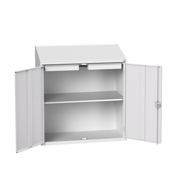 bott verso Economy Pult, mit 1 Fachboden und 2 Schubladen, BxTxH: 1050 x 550 x 1130 mm, Lichtgrau / Lichtgrau, 16929212.16