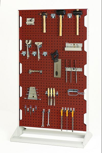 bott perfo Rack mit 80 Teilen 10 Platten, 40 Haken, 20 Klemmen, 20 Halter BxTxH: 1000 x 550 x 1775 mm, RAL 3004, 16917202.24V