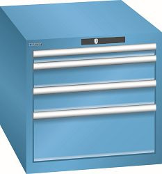 LISTA Schubladenschrank 27x36E (BxTxH) 564x725x533mm AUTO Lock, Lichtblau, 4 Schubladen, 15.009.010.A