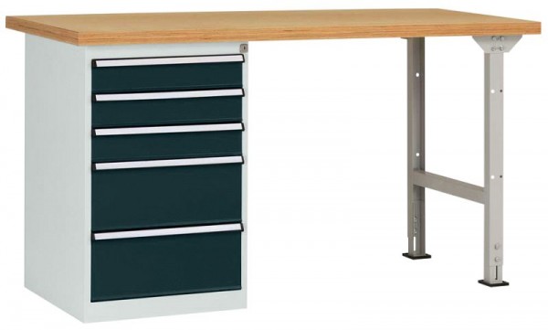 Manuflex Werkbanksystem COMBI Modell 7 mit Multiplexplatte, BxTxH = 2000 x 700 x 840 mm, Anthrazit, WC5116.7016