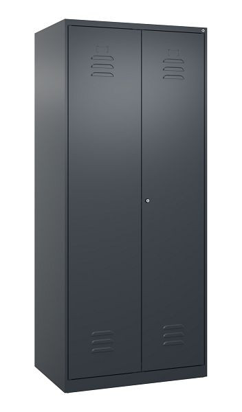 C+P Mehrzweckschrank Classic PLUS, Putzmittel-Spind, 2 Abteile, 1850x800x500mm, 7016/7016, Zylinderschloss, 080100-02 S10023