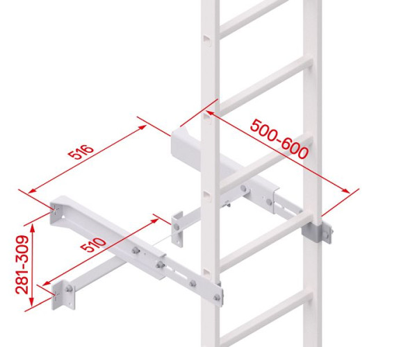 HYMER Wandkonsole verstellbar, Aluminium, Verstellbereich 500-600 mm, 55692