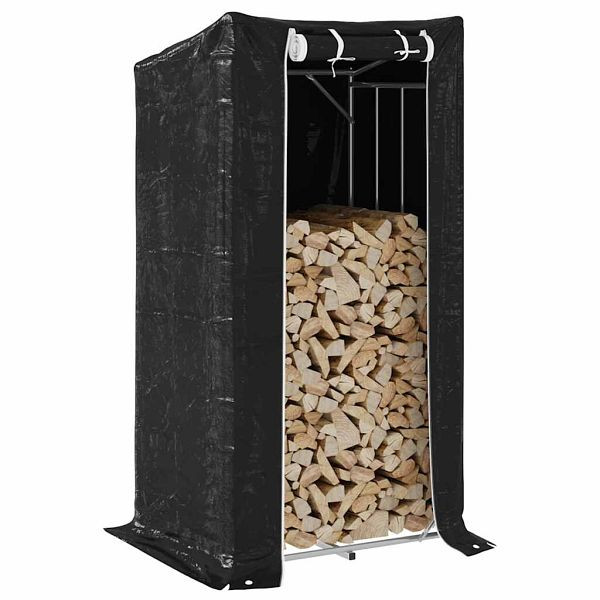 vidaXL Brennholzregal mit Regenschutz 100x80x200 cm Verzinkter Stahl, 4104950