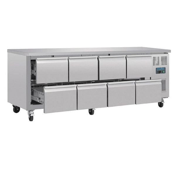 Polar Serie U GN-Kühltisch mit 8 Schubladen 616L, DA549