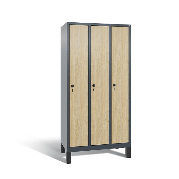 C+P Spind Evolo, 3 Abteile, H1850xB900xT500 mm, Anthrazit/MDF Eiche, 48010-30 S10917