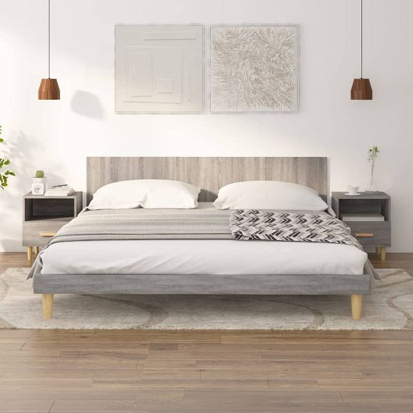 vidaXL Nachttische 2 Stück Grau Sonoma 40x35x47 cm, 817300
