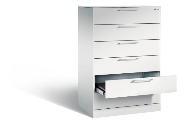 C+P Schubladenschrank Asisto, H1310xB800xT600mm, Farbe: Lichtgrau, Bügelgriff, 146223-624 S10008