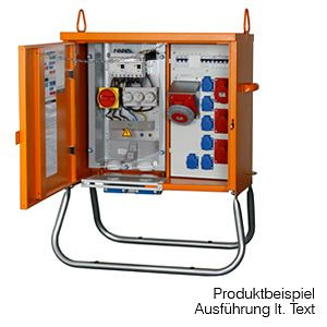 GIFAS Baustromverteiler BSV Verteilerschrank, 44kVA, Hauptschalter A63, Not-Aus-Schalter, 2x CEE 32 A/400 V, FI 63/0,03 A (allstromsensitiv, 294067